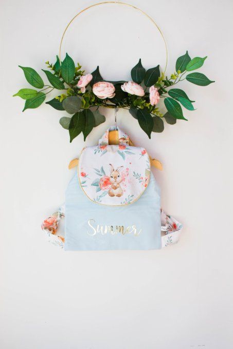 Cartable  lapin spring bleu ciel