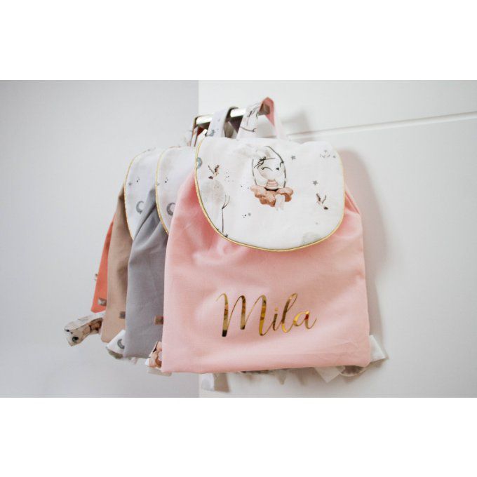 Cartable lapine balancoire rose